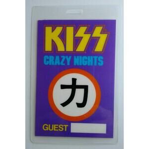 KISS Crazy Nights Backstage Pass Original Hard Rock Music Concert Guest 1987